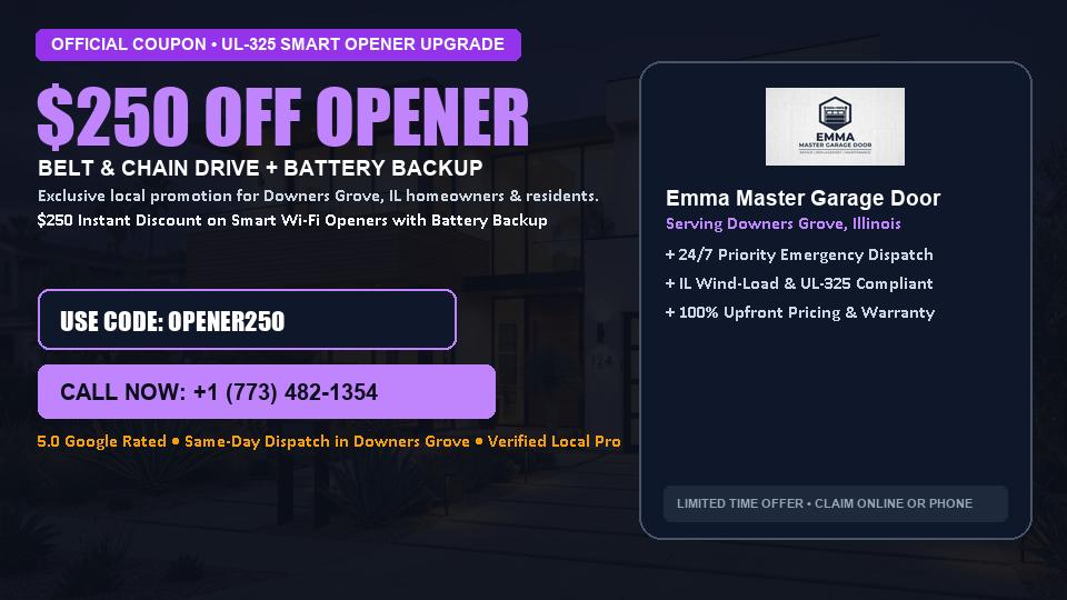 Emma Master Garage Door $250 OFF Premium LiftMaster Opener Installation in Downers Grove, IL